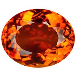 29.30ct Reddish Orange Oval Cut Citrine FLAWLESS (GEM-12513)