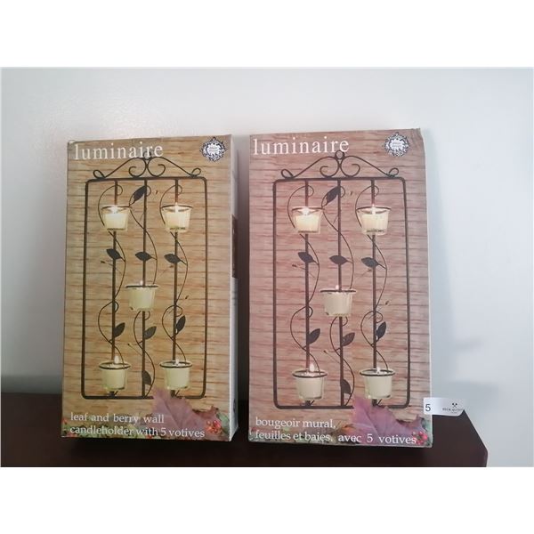 Luminaire Leaf and Berry Wall Candle Holder w/ 5 Votives