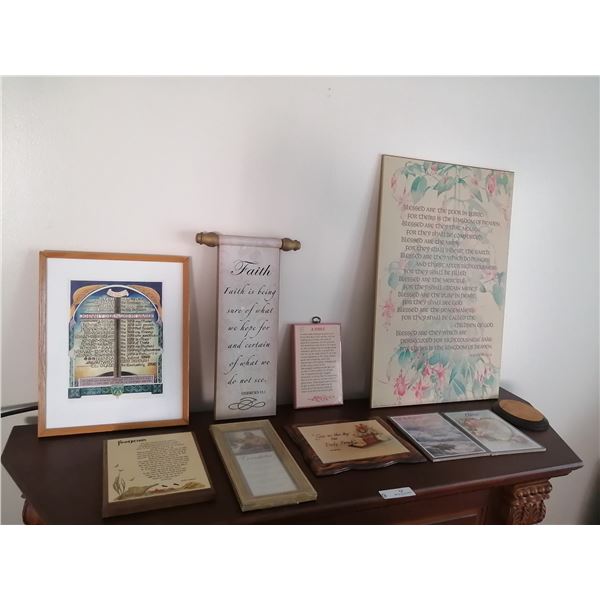 Assortment of Religious and Devotional Wall Decor