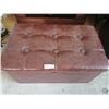Image 1 : Vintage Brown Leather Storage Ottoman