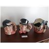 Image 1 : 3 x Large Royal Doulton Collectible Toby Jugs - Gone Away,  Mad Hatter, and Smuggler (from L to R)