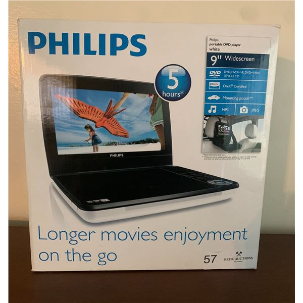 Philips 9" Wide Screen Portable Movie DVD Player Still in the Box