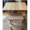 Image 3 : Two Television Tables Card Table Chairs and Solid Wooden Step
