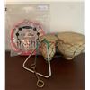 Image 1 : Vintage Bongo Drums Tambourine and a Large Musical Triangle Lot