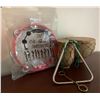 Image 2 : Vintage Bongo Drums Tambourine and a Large Musical Triangle Lot