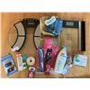 Image 1 : Box Lot of Beauty Supplies Including Two Scales and a Blood Pressure Monitor