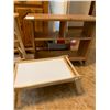 Image 2 : 30" Long x 13" Wide x 24" Tall Solid Shelf With Wooden Stool and Serving Tray