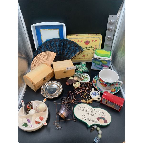 Lot of Kitchen Dishes and Decor Plus More Items Including a Picnic Basket