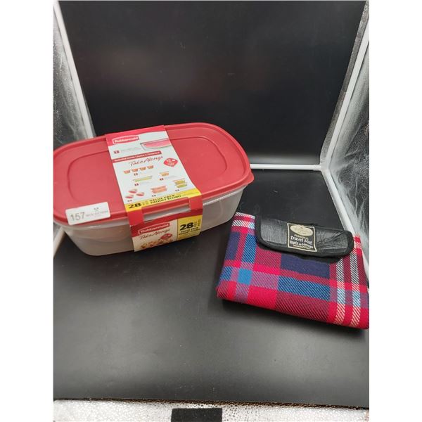 Brand New Rubbermaid Containers Foot Spa With Box and a Travel Blanket