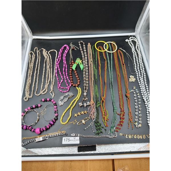 Assorted Costume Jewelry and Box Lot