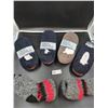 Image 1 : Four Pairs of Large Sherpa Lined Slippers and Two Pairs of Wooly Socks