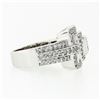 Image 5 : 18k White Gold 1.20 ctw Round & Princess Cut Diamond Tiered Square Cluster Ring
