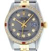 Image 1 : Rolex Mens 2 Tone Slate Grey Diamond & Ruby Datejust Wristwatch 36MM
