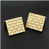 Image 5 : Vintage Men's 14k Yellow Gold Squared Woven Basket Pattern Work Heavy Cuff Links