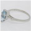 Image 3 : Vintage 14k White Gold 1.20 ctw Marquise Aquamarine and Baguette Diamond Ring