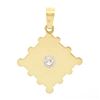 Image 3 : Vintage 18k Gold .53 ctw Round Diamond Solitaire Square Puzzle Piece Stamp Penda