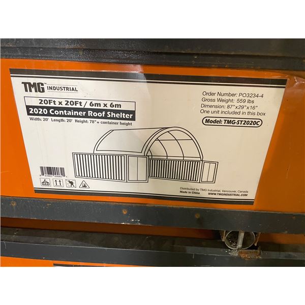 TMG Industrial - 2020 Container Roof Shelter - 20ft x 20ft/6m x 6m - Model: TMG-ST2020C