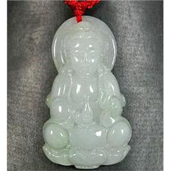 41.80ct Natural Green Jade Buddha Pendant (JEW-1262)