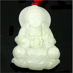 58.10ct Natural Green Jade Buddha Pendant (JEW-1260)