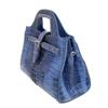Image 3 : Ladies Blue Crocodile Handbag (ACT-098)
