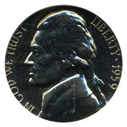 1959 Jefferson Nickel PROOF Graded PR70 (COI-4491)