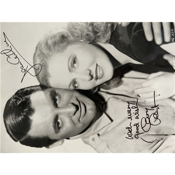 Cary Grant, Jean Arthur signed movie photo