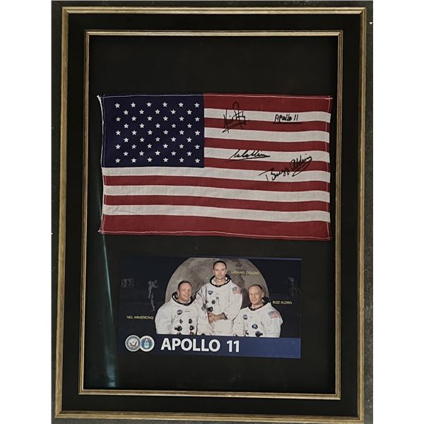 Apollo XI crew signed flag. GFA authenticated