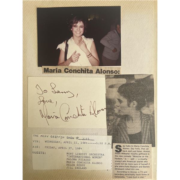 Mar’a Conchita Alonso signed note and photo collage