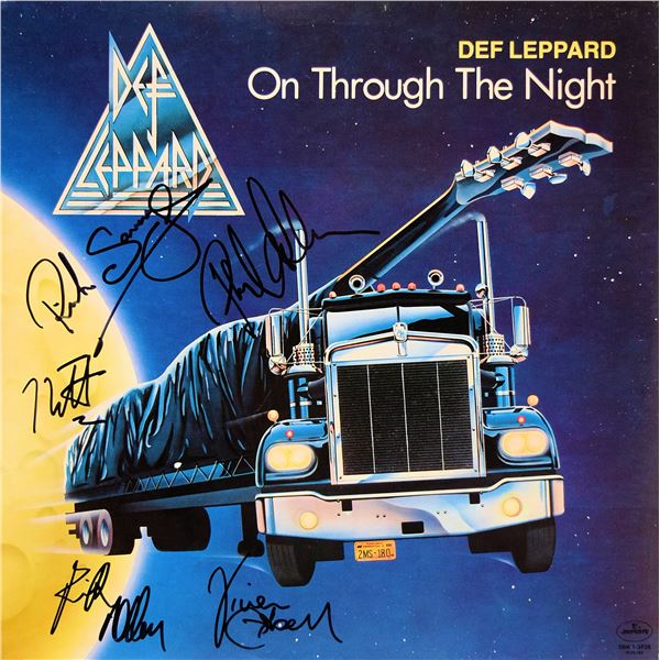 Def Leppard signed On Through The Night album