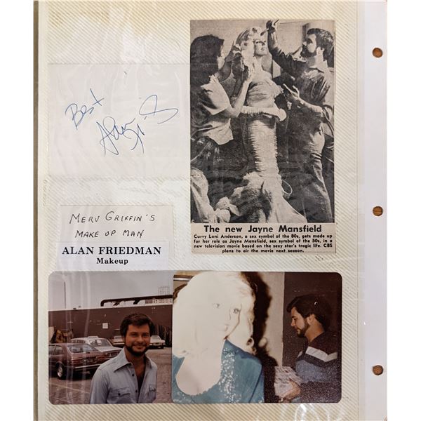 Alan Friedman Original Photo Album Page and Signature Cut.