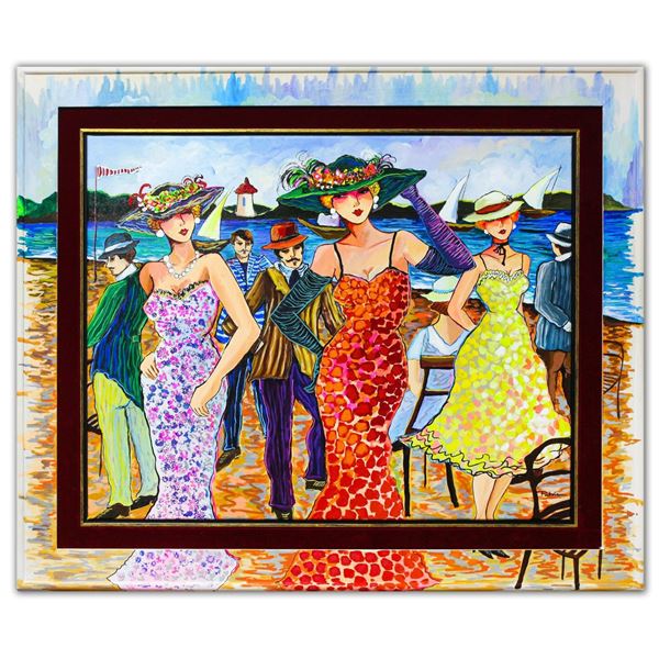 Patricia Govezensky- Original Acrylic with Hand Painted Frame "Sisters In Crime"