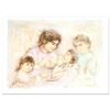 Image 1 : "Marilyn and Children" Limited Edition Lithograph (37" x 27") by Edna Hibel (1917-2014), Numbered an