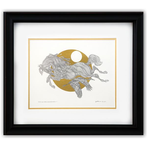 Guillaume Azoulay- Original pen and ink with hand laid gold leaf