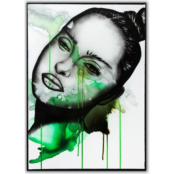 Hen Maman- Original Painting with Alcohol ink, acrylic, and epoxy rasin on Canvas "Isabel"