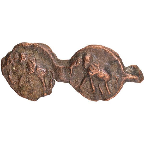 Cast Copper Kakani Coin of Kaushambi Region of Maurya Sungas.