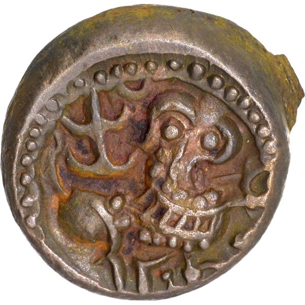 Rare Copper Base Alloy Coin of Vishnukundin Dynasty.