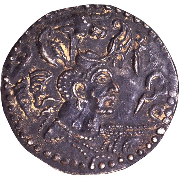Silver Drachma of White Huns of Napki Malik type.