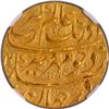 Image 3 : Unc Detailed NGC Graded Gold Mohur Coin of Aurangzeb Alamgir of Surat Mint.
