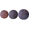 Image 2 : Soho Mint Set of 3 Copper Coins 1803 AD Reverse Inverted Die Axis of Madras Presidency.