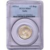 Image 1 : Rare PCGS as MS 64 Graded Silver Half Rupee Coin of King George V of Calcutta Mint of 1921.