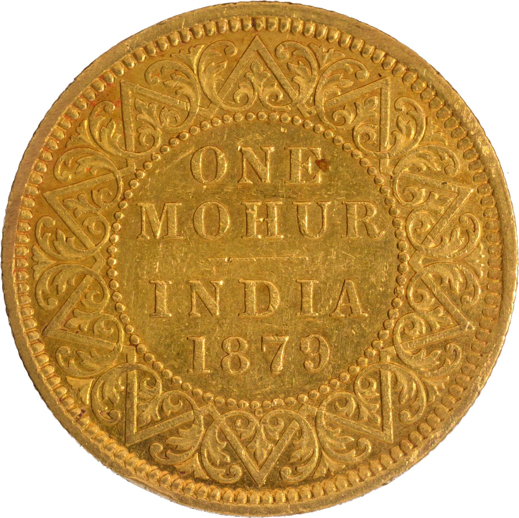 Mohur Extremely Rare Gold One Mohur Coin of Victoria Empress of Calcutta Mint ...