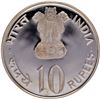 Image 2 : Proof Silver Ten Rupees Coin of Grow More Food of Bombay Mint of 1973.