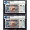 Image 2 : PMCS Graded 50 AUNC Five Hundred Rupees Banknotes Signed by R N Malhotra of Republic India of 1987.
