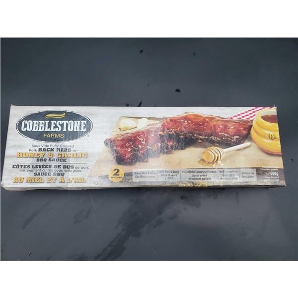 Cobblestone Farms Pork Back Ribs in Honey & Garlic BBQ Sauce (680g)