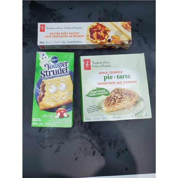 Assorted Frozen Pastries (Toaster Strudel, Butter Puff Pastry, Apple Crumble)