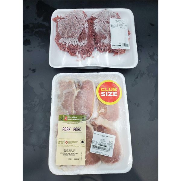 Lean Ground Beef and Pork Loin Centre Chops