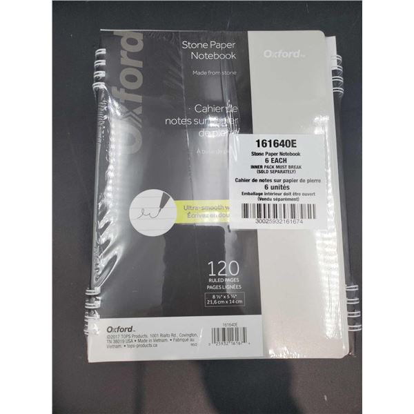 Oxford Stone Paper Notebook (6 x 120 ruled pages- 8.5in x 5.5in)
