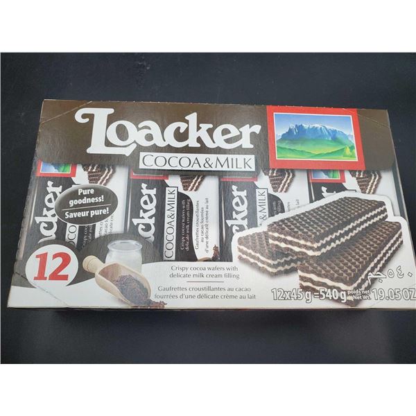 Loacker Cocoa & Milk Wafers (12 x 45g)