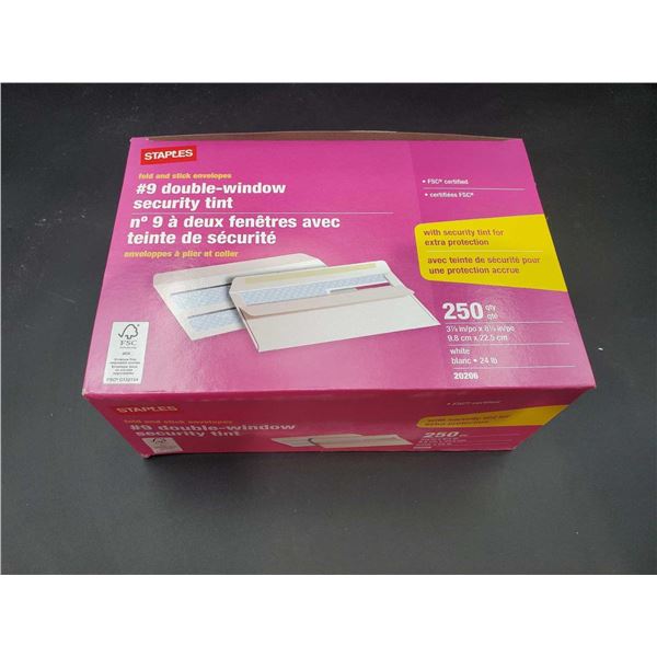 Staples no. 9 Double Window with Security Tint (250ct)