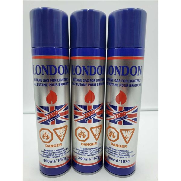 London Butane Gas for Lighters (3 x 300ml)